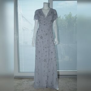 BHLDN Plymouth Wrap Dress Fog Grey Size 14 NWT